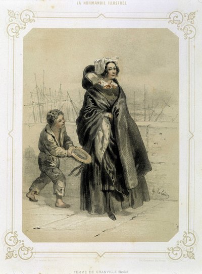 Woman of Granville and young beggar - in 