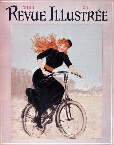 Woman on a bike - cover. Revue illustrée, No. 168, Arts Deco by French School