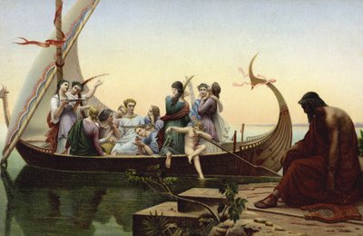Women in a Viking Ship by French School