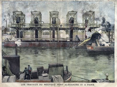 Works in Paris of the Pont Alexandre III. Engraving of April 1898 in 