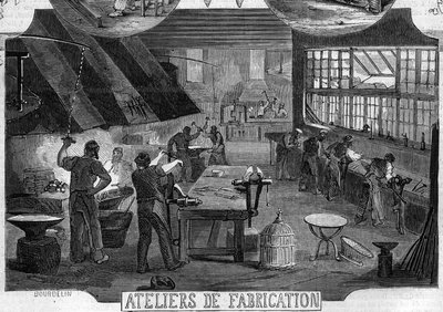 Workshop for the Manufacture of Locks by Messrs. Desforges and Busisson by French School