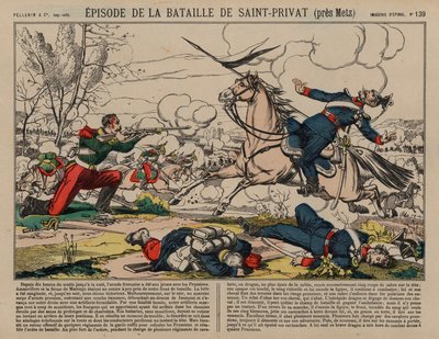 Wounded French Dragoon Shooting a Prussian Lancer at the Battle of Saint-Privat, Franco-Prussian War by French School
