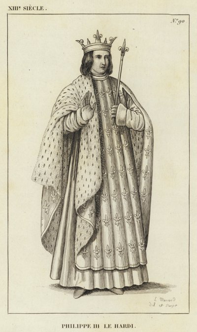 13th Century, Philip III the Bold (engraving) by French School