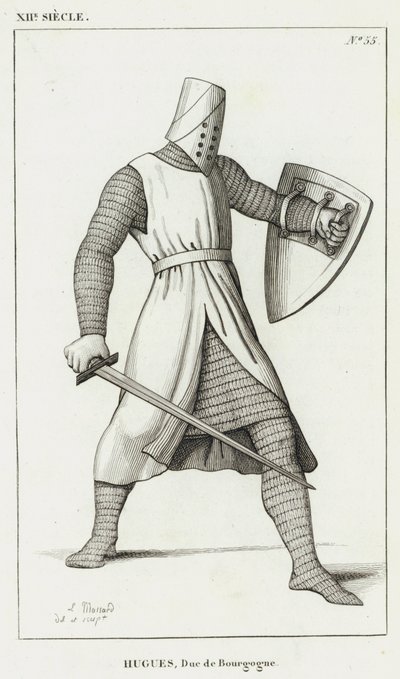 12th Century, Hugues, Duke of Burgundy (engraving) by French School