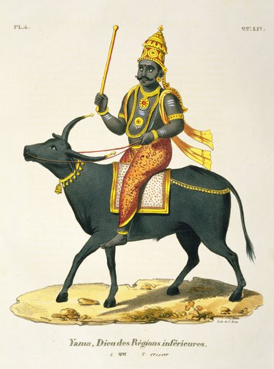 Yama, God of the Invisible World (engraved by C. de Motte) by French School