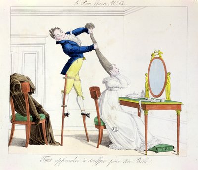 You must learn to suffer for beauty, plate 64 from the series Le Bon Genre by French School
