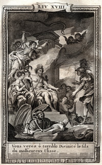 You see o terrible divinity the son of the evil Ulysses - engraving of 1798 by Monnet in 