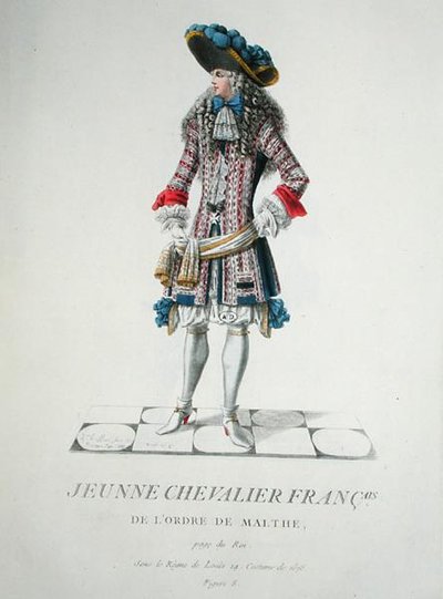 Young Knight of the Order of the Knights of Malta in 1678, Illustration from 