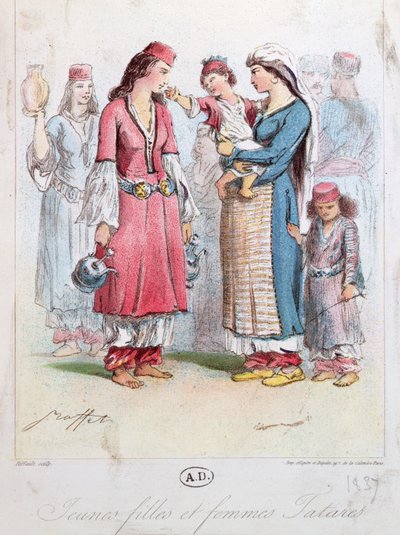 Young Tartar Girls and Women by French School