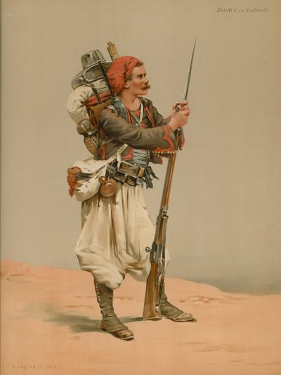 Zouave on Sentry Duty by French School
