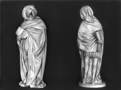 Two Mourners, from the tomb of Duc Jean de Berry (1340-1416) (alabaster) by French School