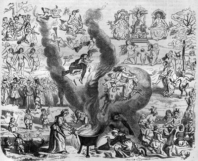 The superstitions of the year thousand: the Sabbath. Engraving in 