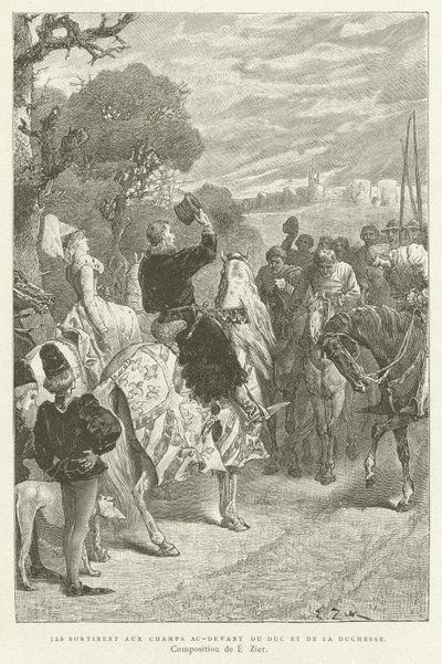 They Went Out to the Fields Before the Duke and Duchess by French School