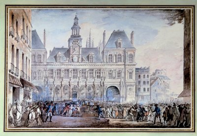 View of the Place de Greve on 14 July 1789 by French School