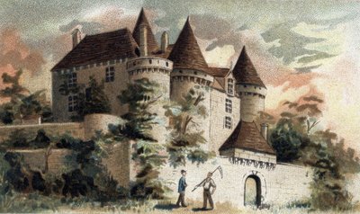 View of the Castle of Fenelon in the Dordogne by French School
