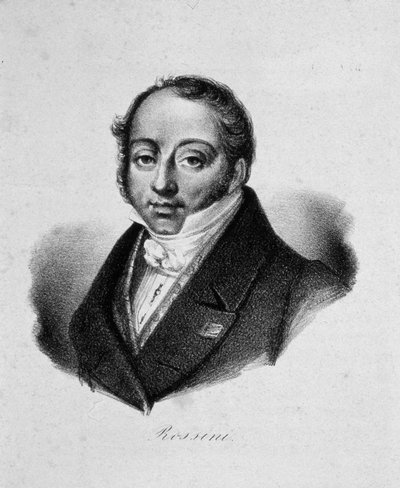 Portrait of the Composer Gioachino Antonio Rossini by French master.