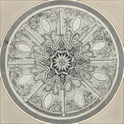 Design for an Inlaid Circular Table Top, with Alternatives by French or Italian 18th Century