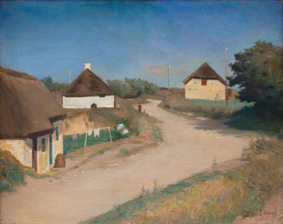 Houses Alongside a Road in Morsø, Jutland by Fridolin Johansen