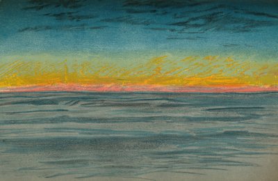 The Waning Polar Day, 22nd September 1893 (Pastel Sketch) by Fridtjof Nansen