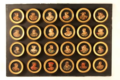 Collection of Twenty-Four Draughtsmen as Portrait Medallions by Friedrich (after) Hagenauer