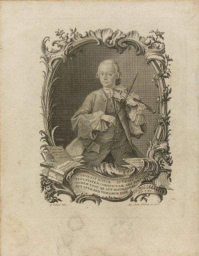 Leopold Mozart. Frontispiece of the Versuch einer gründlichen Violinschule, 1756 by Friedrich