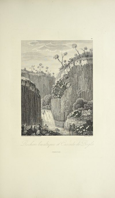 Basalt Rocks and the Cascade de Regla, Drawn by Gmelin, Engraved by Bouquet, Illustration from 