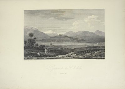 Pyramid of Cholula, drawn by Gmelin, illustration from 