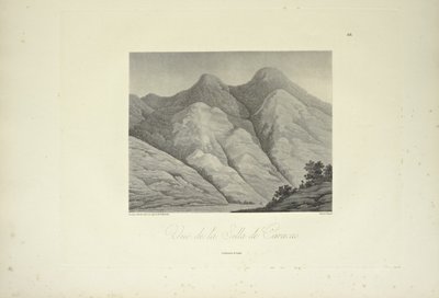 View of the Silla de Caracas, Drawn by Marchais, Engraved by Bouquet, Illustration from 