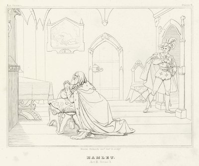 Hamlet, Act III, Scene 3 by Friedrich August Moritz Retzsch