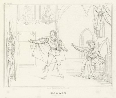 Hamlet, Act III, Scene 4 by Friedrich August Moritz Retzsch
