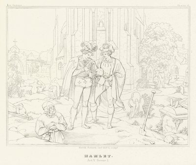 Hamlet, Act V, Scene 1 by Friedrich August Moritz Retzsch