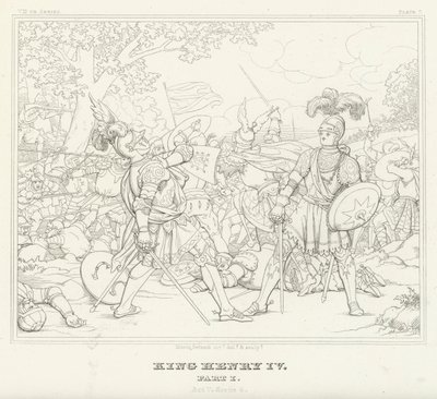 King Henry IV, Part I, Act V, Scene 4 by Friedrich August Moritz Retzsch