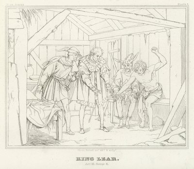 King Lear, Act III, Scene 6 by Friedrich August Moritz Retzsch