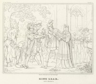 King Lear, Act I, Scene 4 by Friedrich August Moritz Retzsch