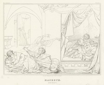 Macbeth, Act II, Scene 1 by Friedrich August Moritz Retzsch