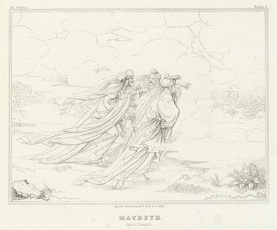 Macbeth, Act I, Scene 1 (engraving) by Friedrich August Moritz Retzsch