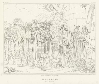 Macbeth, Act I, Scene 6 (engraving) by Friedrich August Moritz Retzsch