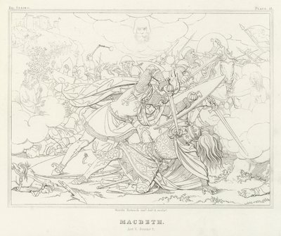 Macbeth, Act V, Scene 7 (engraving) by Friedrich August Moritz Retzsch
