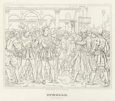 Othello, Act I, Scene 2 by Friedrich August Moritz Retzsch