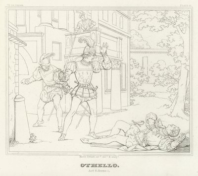 Othello, Act V, Scene 1 by Friedrich August Moritz Retzsch