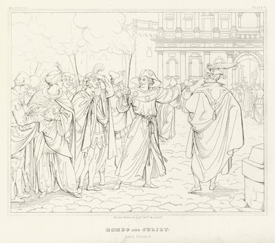 Romeo and Juliet, Act I, Scene 4 (engraving) by Friedrich August Moritz Retzsch
