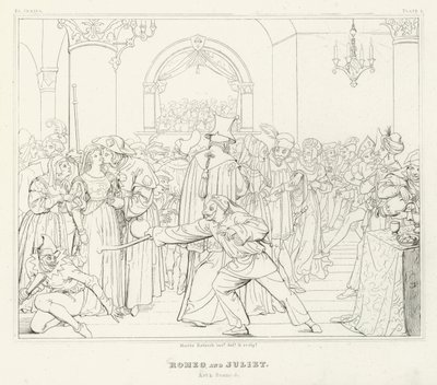 Romeo and Juliet, Act I, Scene 5 (engraving) by Friedrich August Moritz Retzsch