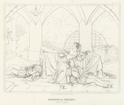 Romeo and Juliet, Act V, Scene 3 (engraving) by Friedrich August Moritz Retzsch