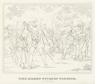 The Merry Wives of Windsor, Act V, Scene 4 by Friedrich August Moritz Retzsch