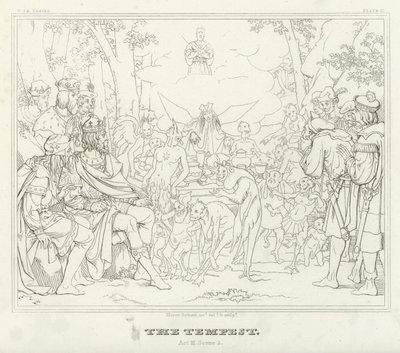 The Tempest, Act III, Scene 3 by Friedrich August Moritz Retzsch