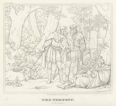 The Tempest, Act II, Scene 1 by Friedrich August Moritz Retzsch