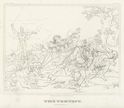 The Tempest, Act IV, Scene 1 by Friedrich August Moritz Retzsch