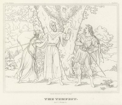 The Tempest, Act I, Scene 2 (engraving) by Friedrich August Moritz Retzsch