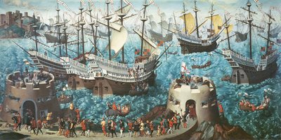 Embarkation of Henry VIII on Board the Henry Grace a Dieu in 1520 (copied from a painting by Vincent Volpi) by Friedrich Bouterwek