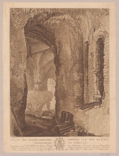 View of the underground vault of Vredenburg Castle in Utrecht by Friedrich Christoph Dietrich